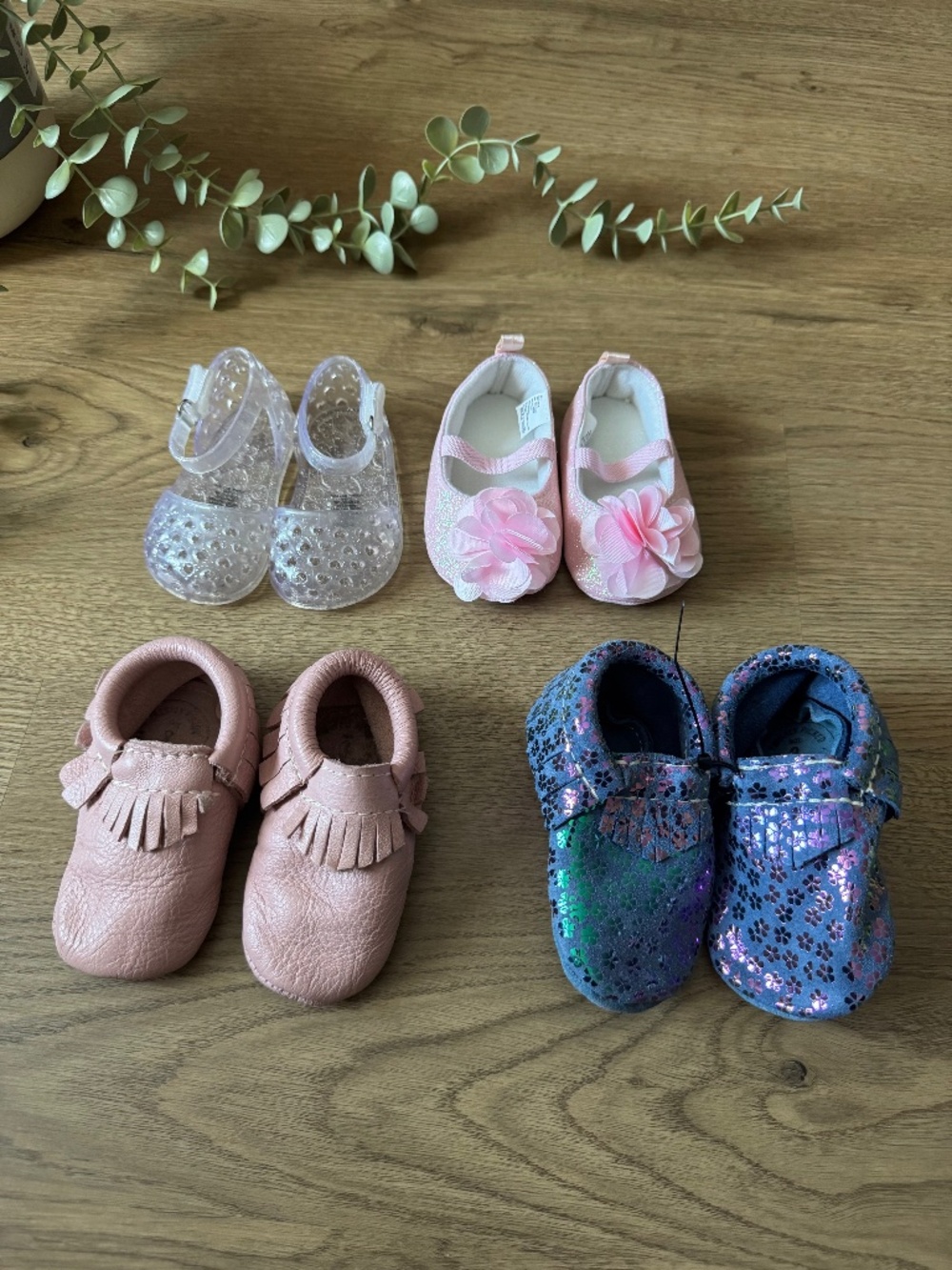 Baby Girl Shoes Bundle Size 2 | 4 Pairs | Jelly, Mary Jane & Moccasins